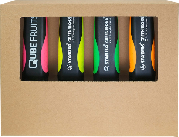 STABILO GREEN BOSS 4er Tisch-Set Leuchtmarkierer