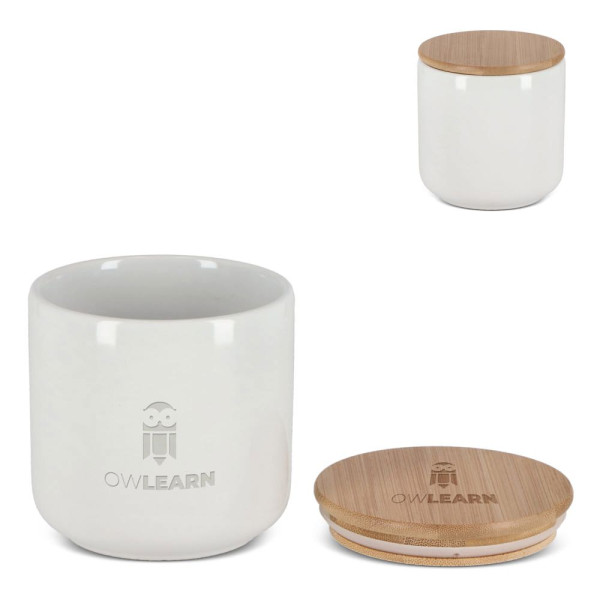 Vorratsdose aus Keramik & Bambus 500 ml