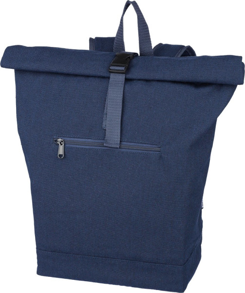 Rolltop-Rucksack Thaddeus aus recyceltem Poly-Baumwollgewebe (330 g/m2)