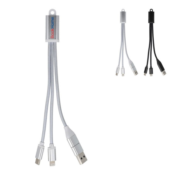 2-in-1-Ladekabel USB-A/C zu USB-C & Lightning Aluminium